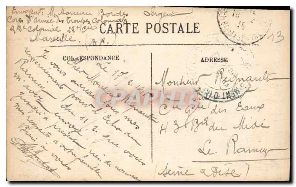 Marseille — A Corniche, a Ense do Profeta — LL. n° 238 - Verso