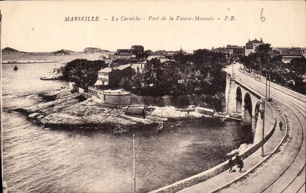 Marseille - Die Corniche - Pont de la Fausse-Mounaie - P.B. - n°6 - Vorderseite
