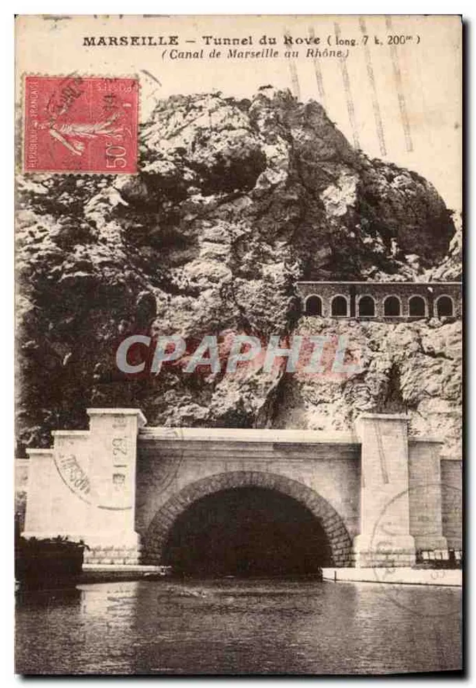 Marseille — Tunnel du Rove (Länge 7 km 200 m.) — Kanal von Marseille zum Rhône - Vorderseite