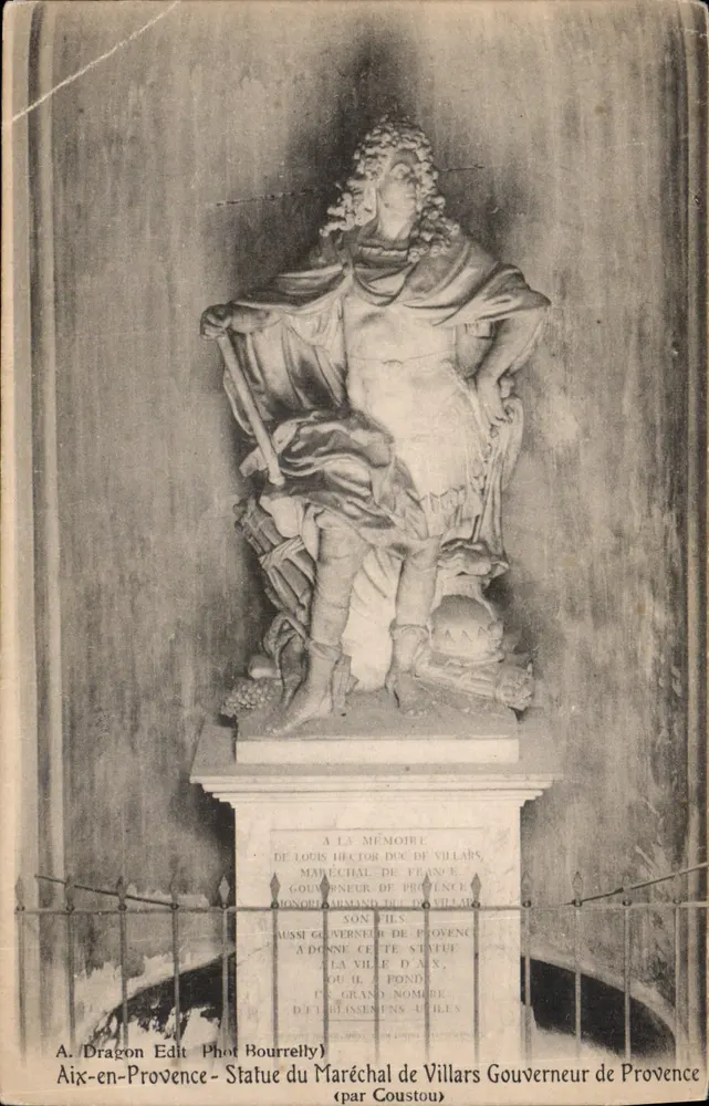 Aix-en-Provence — Statue des Marschalls de Villars — A. Dragon Edit, Fotografie Bourrelly - Vorderseite