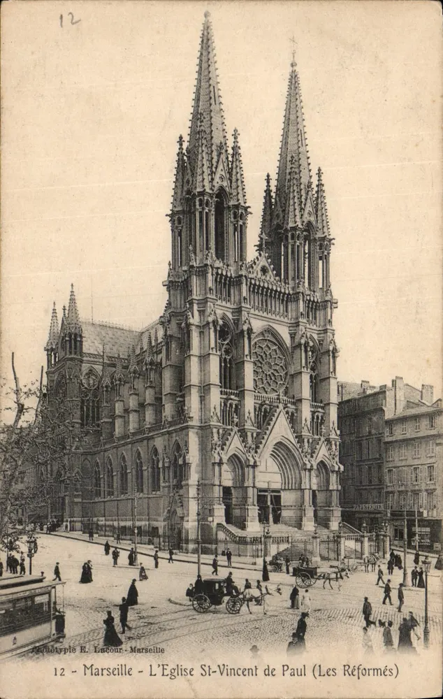 Marseille — Die Kirche Saint-Vincent de Paul (Die Reformierten) — Phototypie E. Lucour - Marseille, n°12 - Vorderseite
