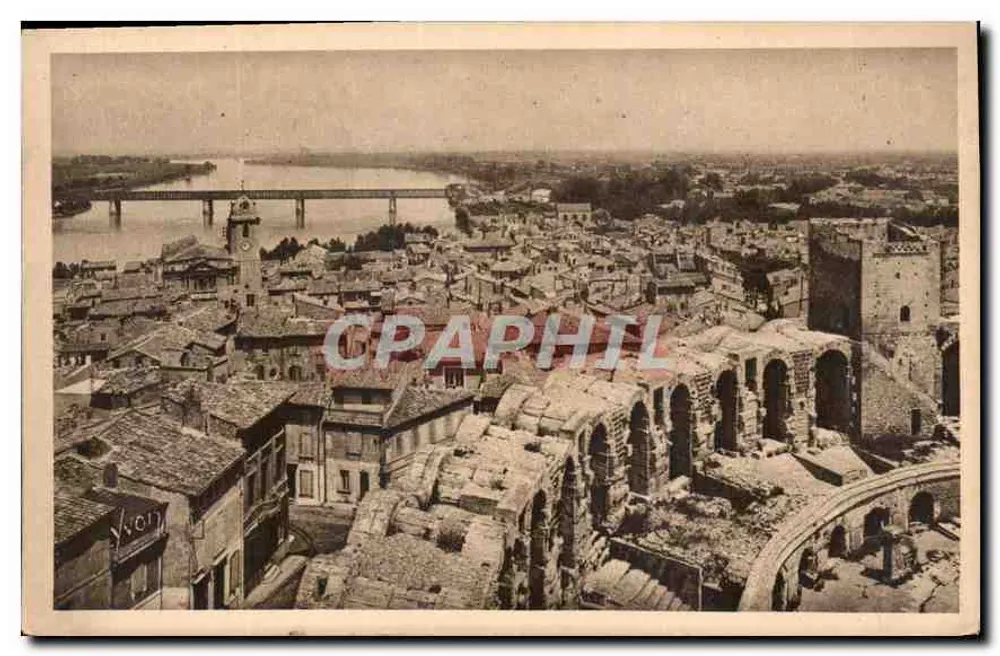 Arles — Allgemeiner Blick - Die Arenen und der Rhône — Les Editions d'Art YVON, Paris - Vorderseite