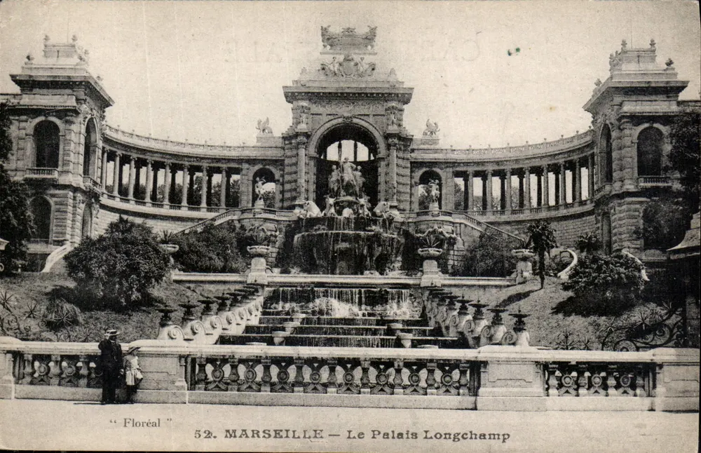 O Palácio Longchamp — Marselha — Série 52, editor 'Floréal' - Frente