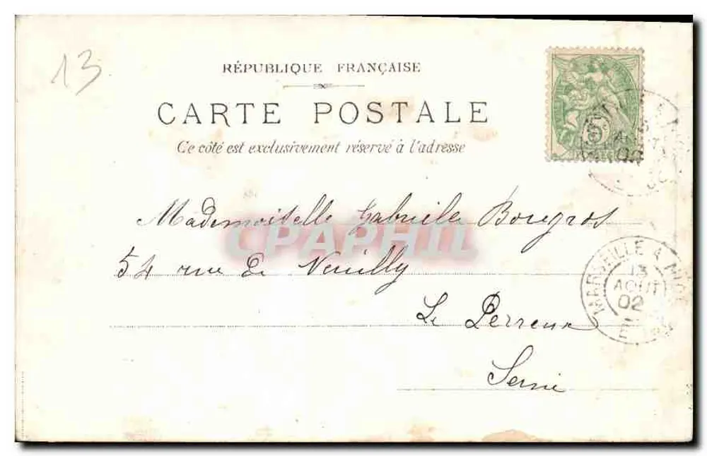 Marseille — Palácio Longchamp — PH.A. n°105 - Verso