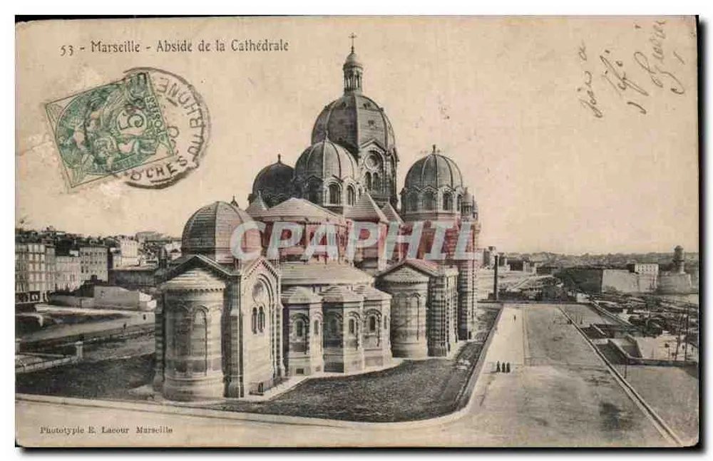 Marseille — Abside de la Cathédrale — Phototype E. Lacour Marseille n°53 - Frente