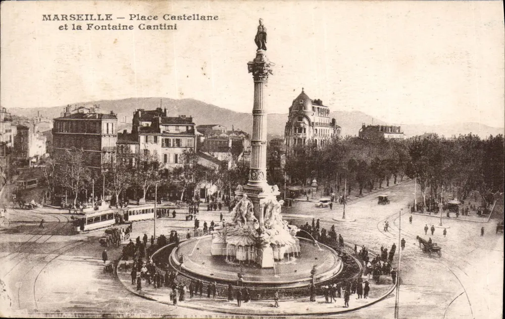 Marseille — Place Castellane und Fontaine Cantini — Verlag: Carte Postale Rosa - Vorderseite