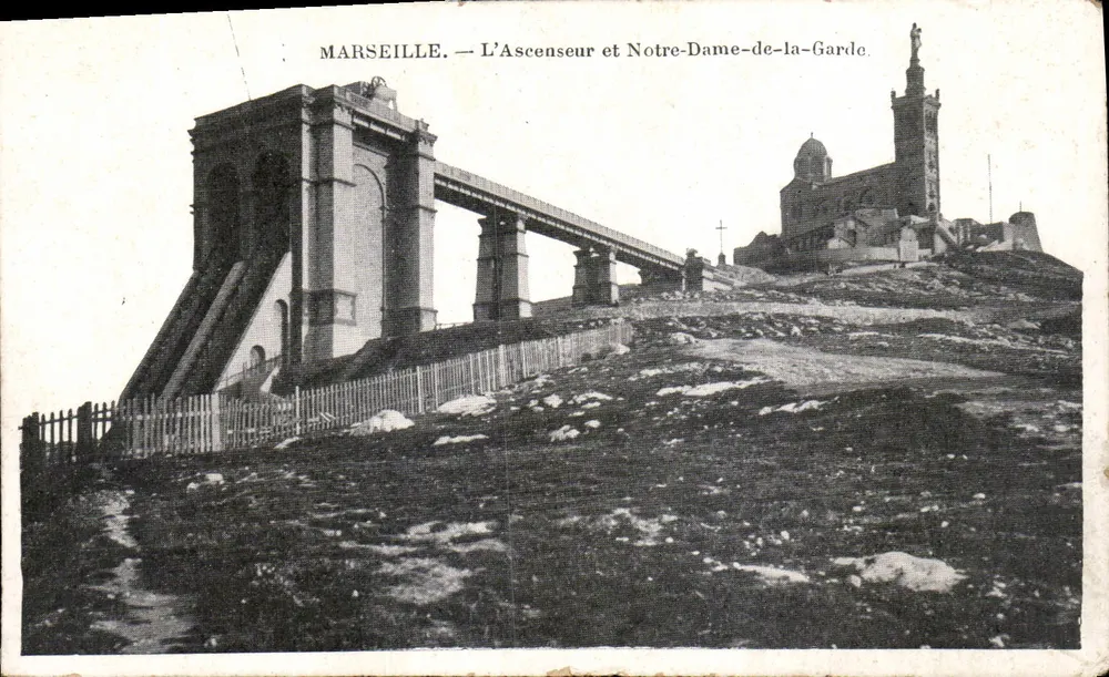 Marseille — Der Aufzug und Notre-Dame-de-la-Garde — unbekannter Verlag, Seriennummer nicht sichtbar - Vorderseite