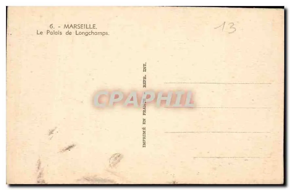 O Palácio de Longchamps — Marselha — Édug - Verso