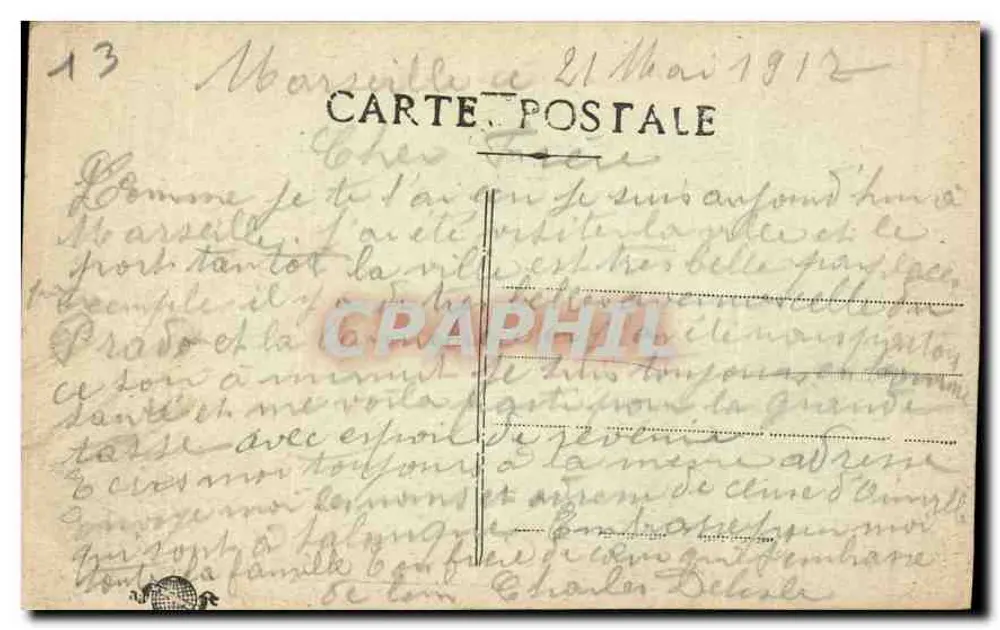 Marseille - A Jelée — vista da ponta com ondas - Verso