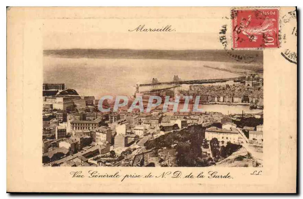 Allgemeiner Blick auf Marseille — Aufgenommen von Notre-Dame de la Garde — Verlag L.D. - Vorderseite