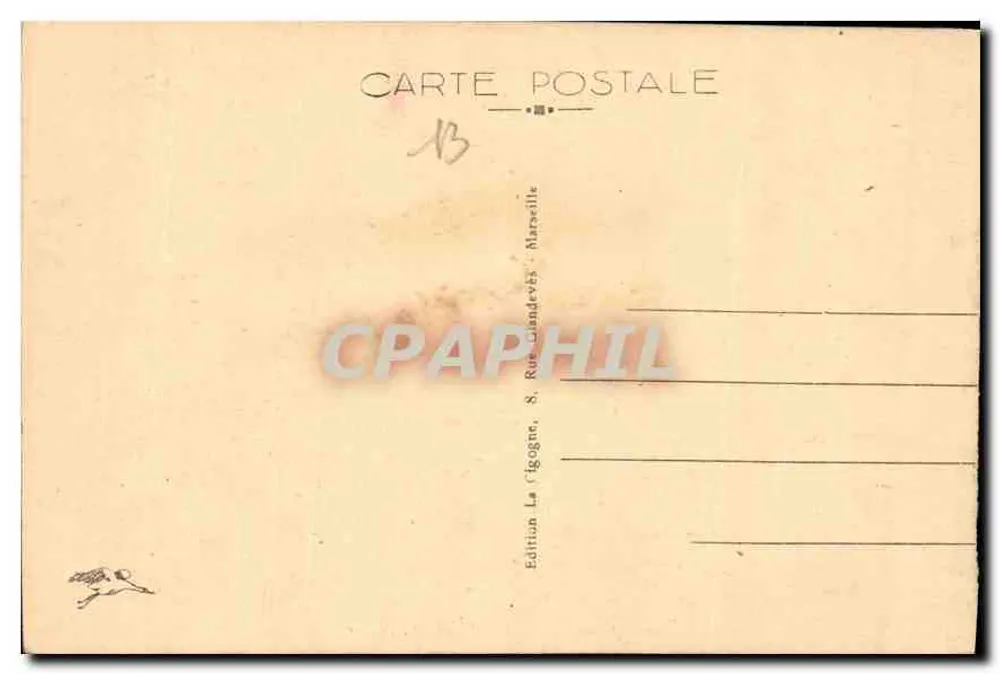 Les Baux — A Praça da Igreja — Edição La Cigogne, Marselha - Verso