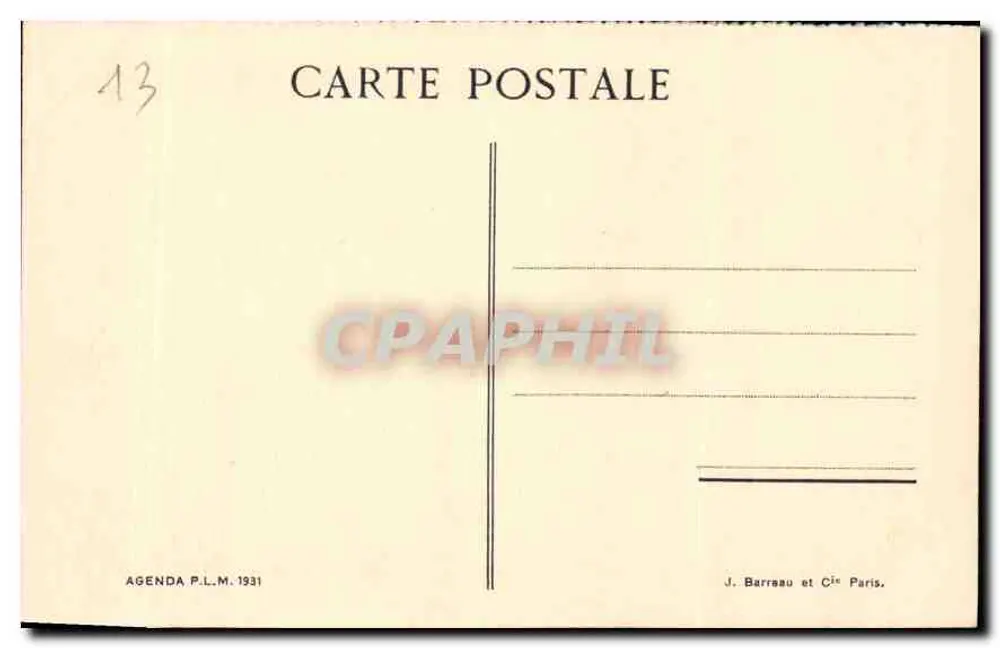 Marselha — O Velho Port — Agenda P.L.M. 1931, C.L. Auclair-Melot - Verso