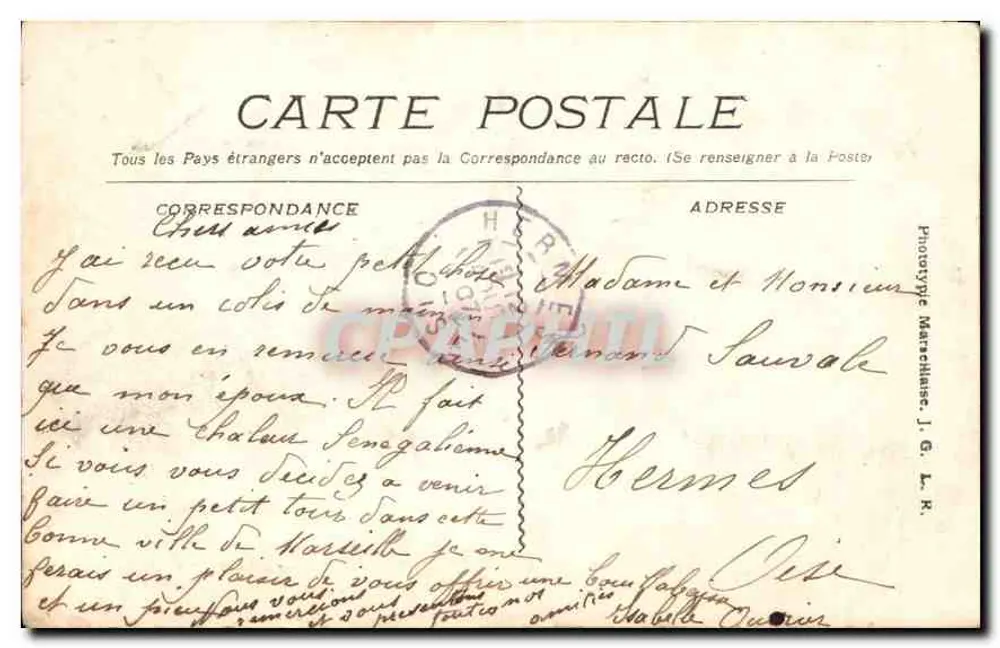 Marseille — Le Fort St-Jean und die Kathedrale — Phototype Marseille - Rückseite