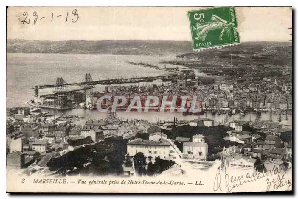 Marseille — Allgemeiner Blick von Notre-Dame-de-la-Garde — LL. - Vorderseite
