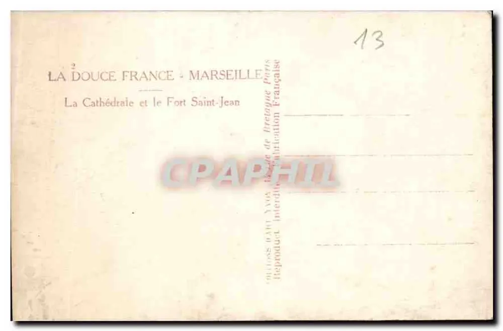 Marseille — Kathedrale und Fort Saint-Jean — Yvon - Rückseite