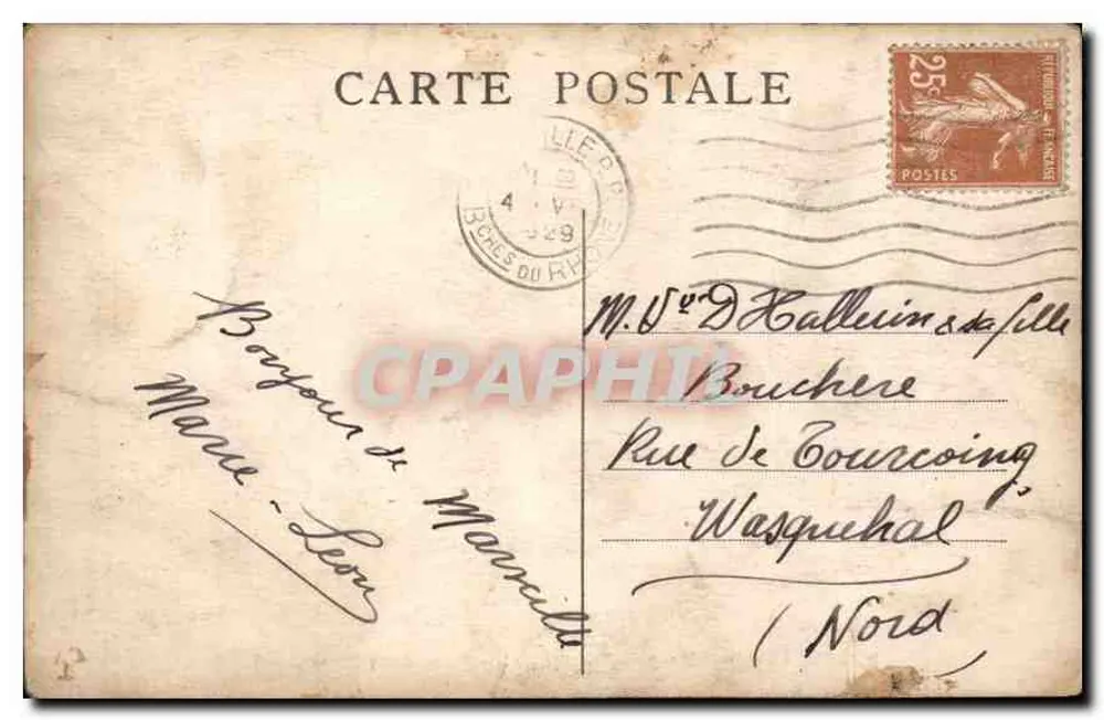 Marseille (23) — Der Triumphbogen und die Place Jules-Guesde — A.T. - Rückseite