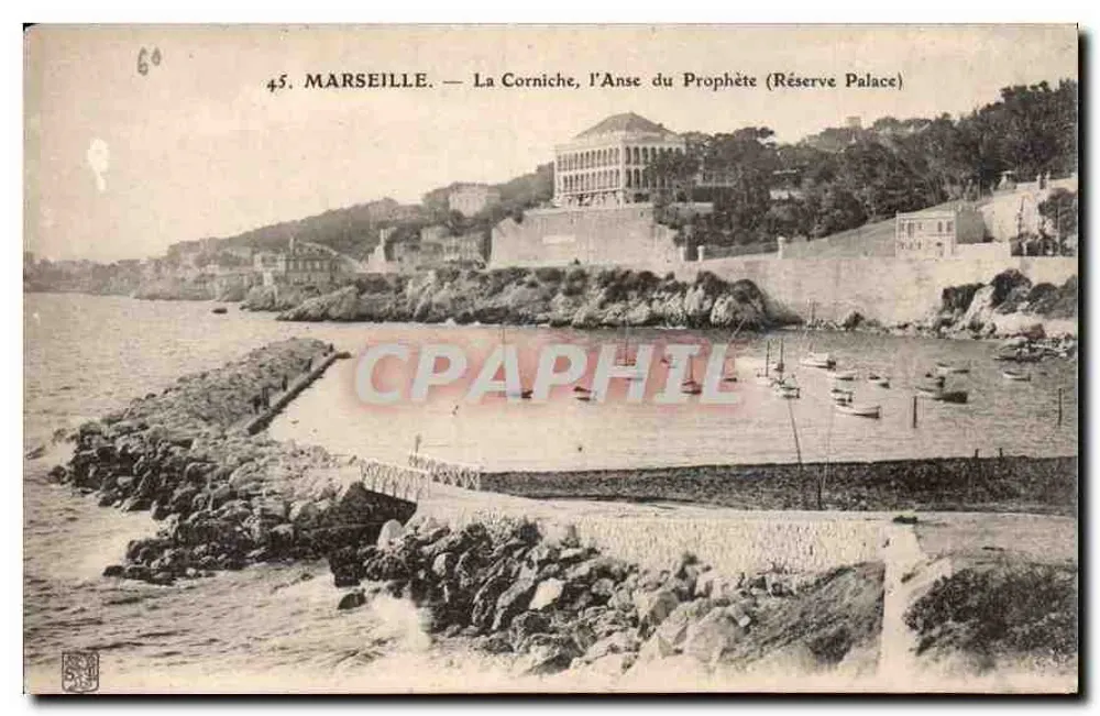 Marseille — A Corniche, a Ense do Profeta (Réservé Palace) - Frente