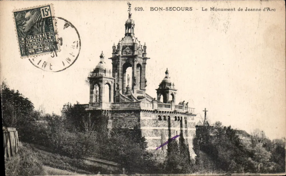 Bonsecours — O Monumento de Joana d'Arc — Editor: , n° 629 - Frente