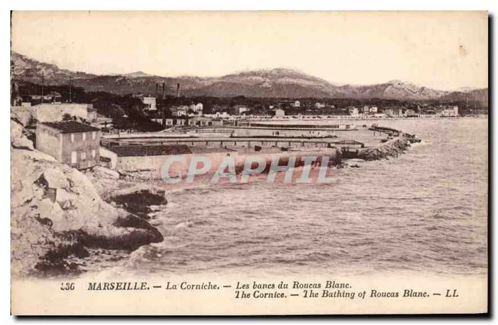 Marsiglia — La Corniche — I banchi del Roucas Blanc — Editore Lévy e Neurbein, Parigi - Recto