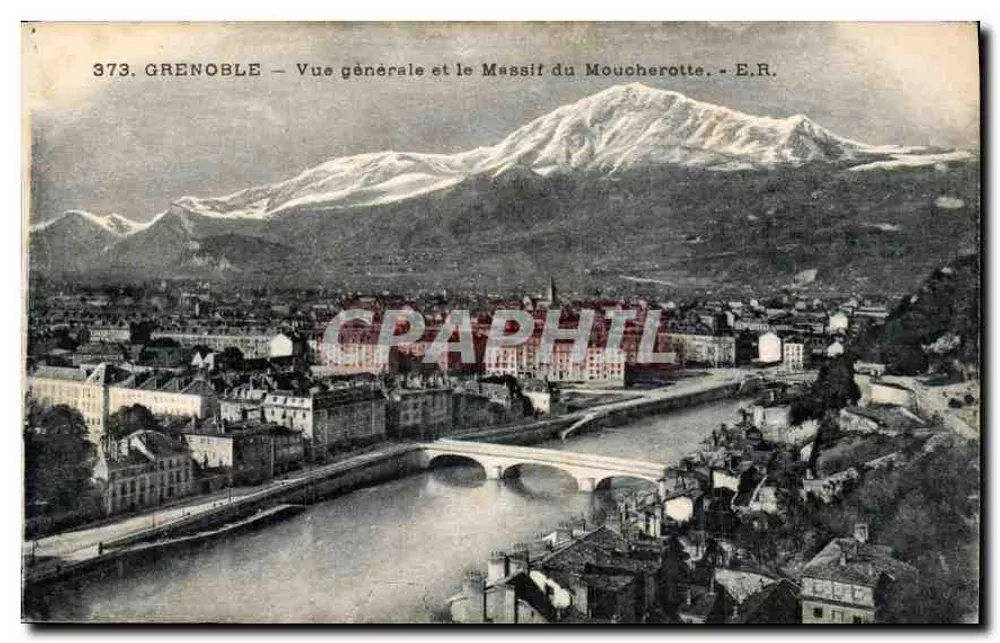 Grenoble — Allgemeiner Blick und das Moucherotte-Massiv — E.R. n°373 - Vorderseite