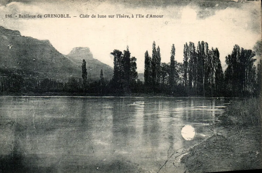 Isère an der Île d'Amour — Mondlicht — Grenoble - Vorderseite