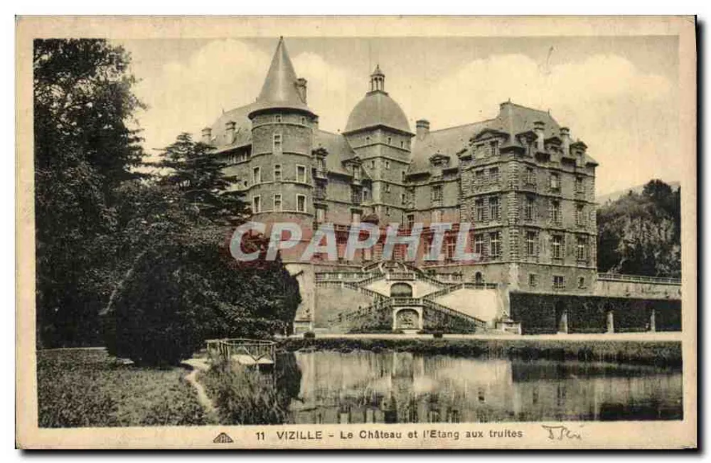 Vizille — Schloss und Forellenweiher — T. Pén - Vorderseite