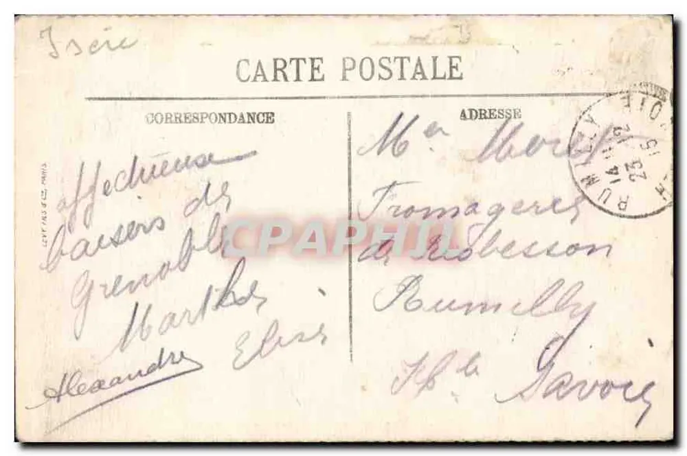 Grenoble — Panorama — El Isère y las Alpes — LL - Reverso