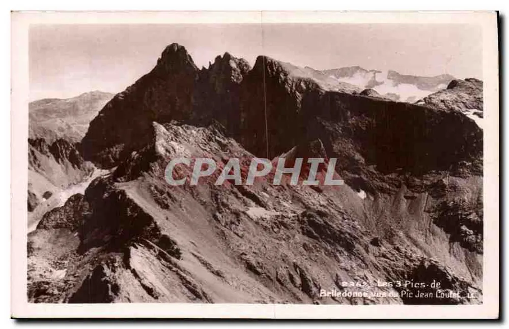 Die drei Gipfel von Belledonne von Pic Jean Coutet aus gesehen — Verlag Neurden & Letellier, Paris - Vorderseite