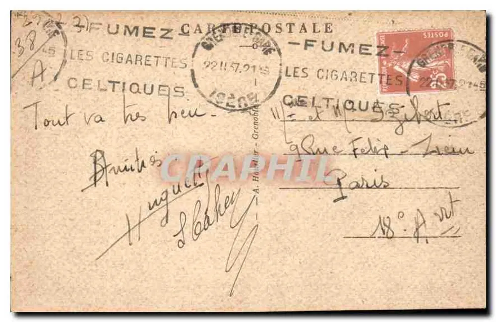 Grenoble — Place Victor-Hugo et la Bastille — Carte postale n°594.7 - Verso