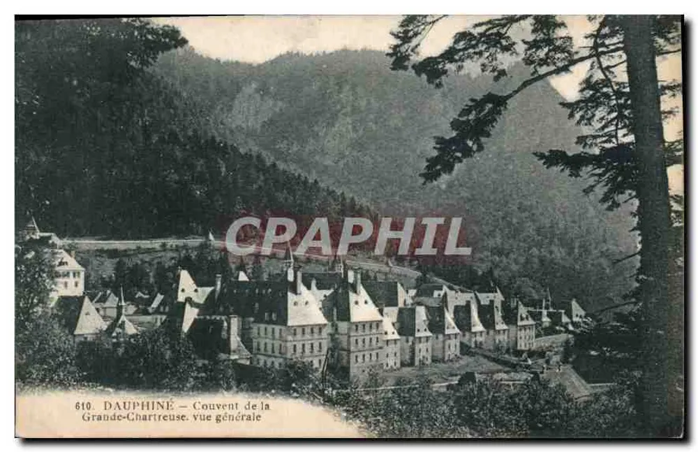 Dauphiné — Mosteiro da Grande-Chartreuse. Vista geral — P. GAUDE, Grenoble, n°610 - Frente