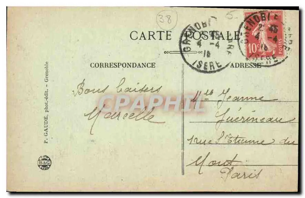 Dauphiné — Mosteiro da Grande-Chartreuse. Vista geral — P. GAUDE, Grenoble, n°610 - Verso