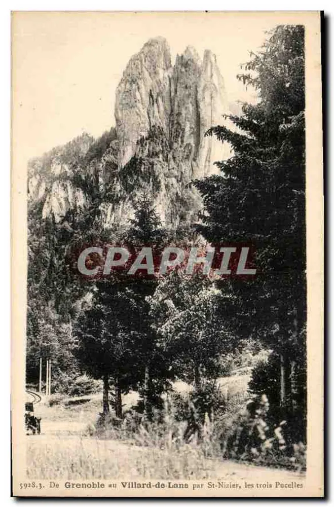 Von Grenoble nach Villard-de-Lans über St-Nizier, die drei Jungfrauen — Verlag: A. Haurlier, Grenoble - Vorderseite