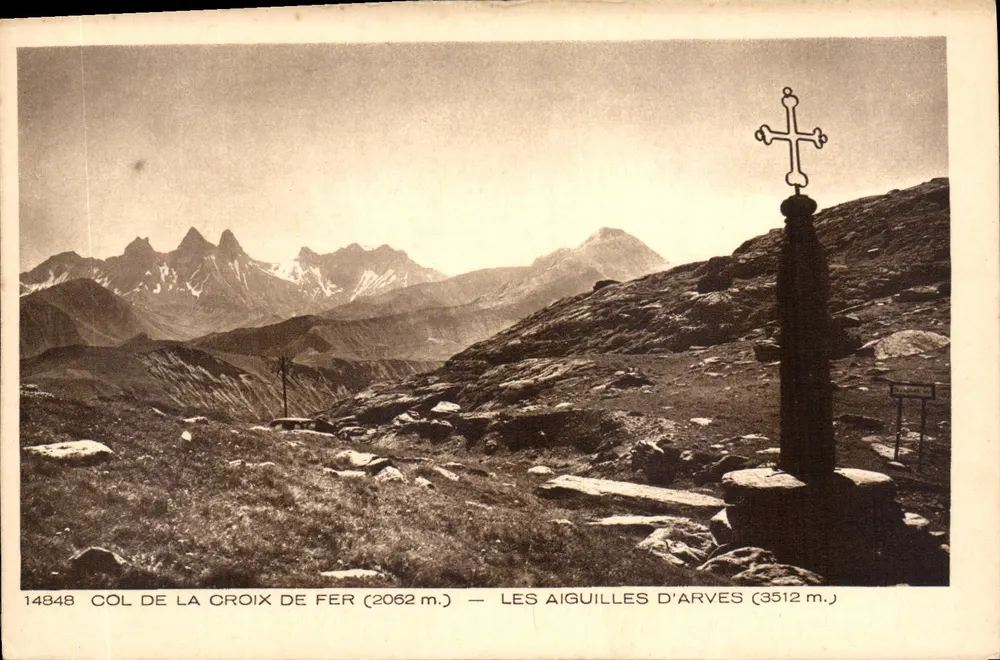 Col de la Croix de Fer (2062 m.) — Les Aiguilles d'Arves (3512 m.) — Les Beaux Sites de France - Vorderseite