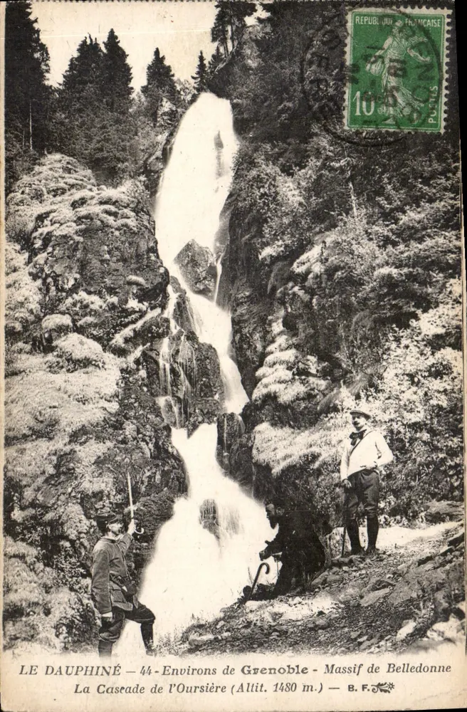 Das Dauphiné – 44 – Umgebung von Grenoble – Die Cascade de l’Oursière (Höhe 1480 m.) – B.F. - Vorderseite