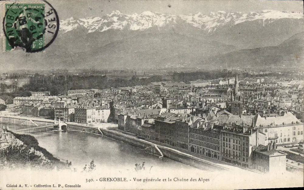 Grenoble — Allgemeiner Blick und die Alpenkette — Cliché A.V. Collection L.P. - Vorderseite