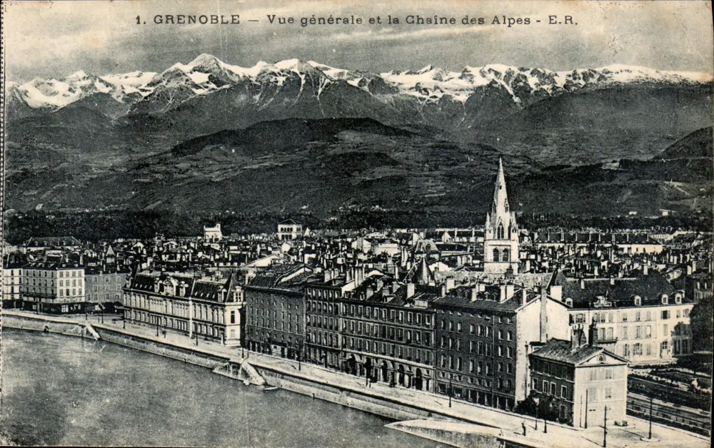 Grenoble — Allgemeiner Blick und die Alpenkette — E.R. - Vorderseite