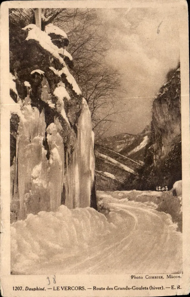 Der Vercors — Route des Grands-Goulets (Winter) — Photo Combier, Mâcon, n°1207 - Vorderseite