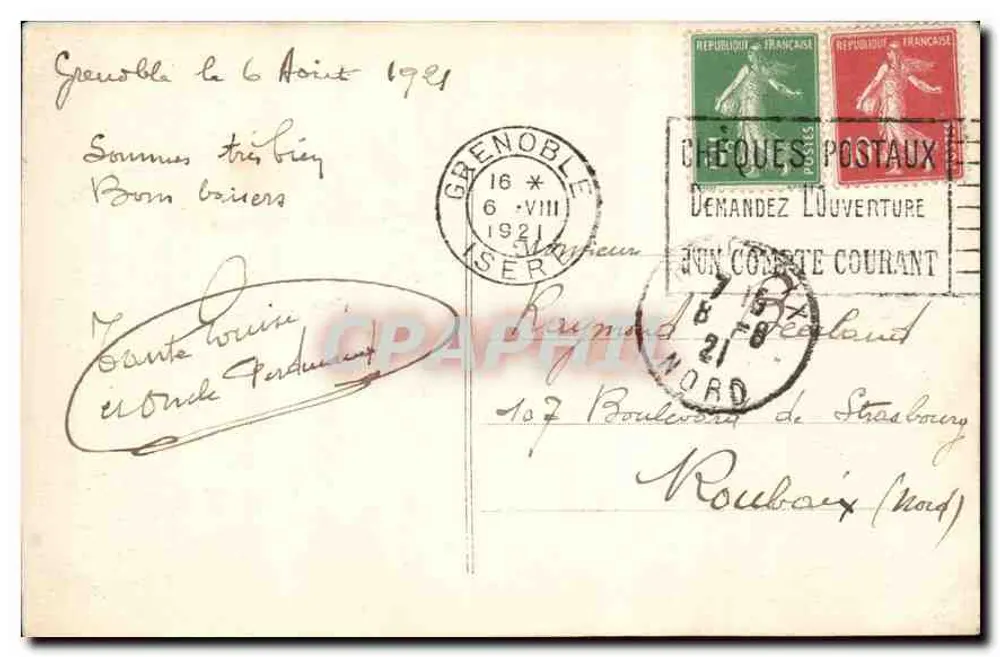 Die Isère und der Helm Neros — Grenoble — E. R. — n° 38 - Rückseite