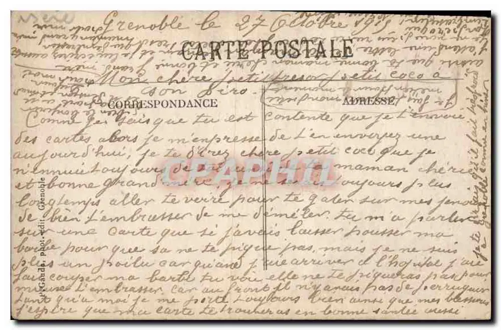 Grenoble — Die Quais und die Kette der Alpen — unbekannter Verlag, Seriennummer 2 - Rückseite
