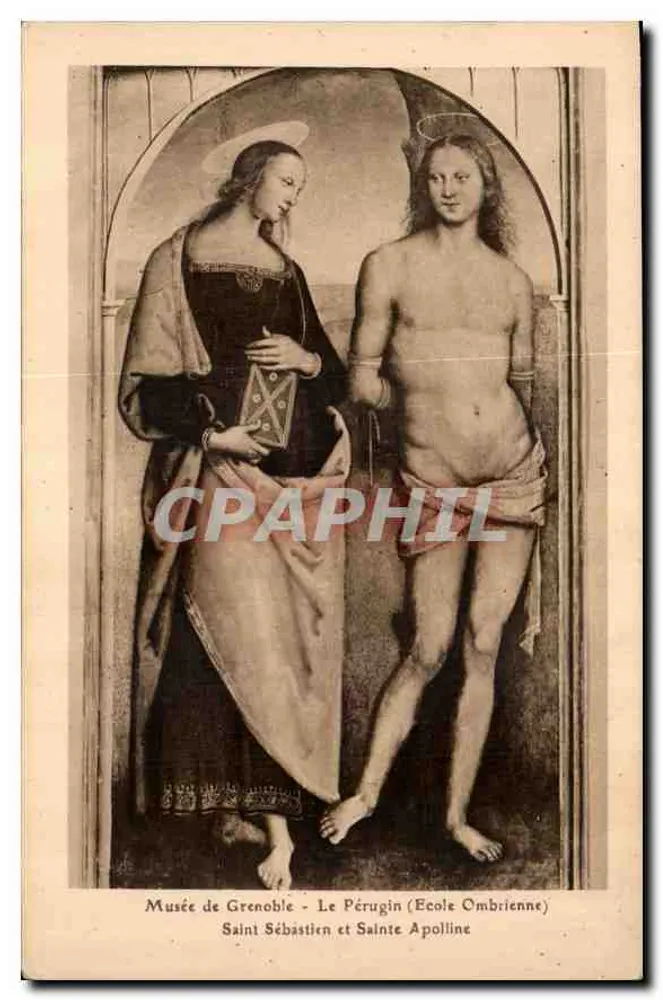 Heiliger Sebastian und Heilige Apolline — Musée de Grenoble — Le Pérugin (Schule aus Umbrien) - Vorderseite