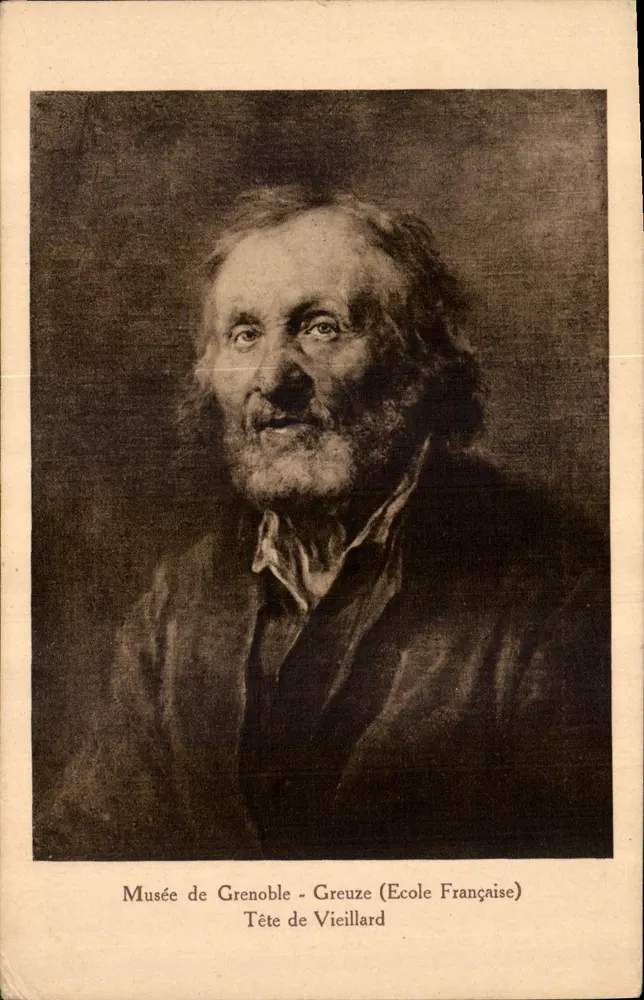 Museum von Grenoble - Kopf eines Alten (Greuze, französische Schule) - Vorderseite