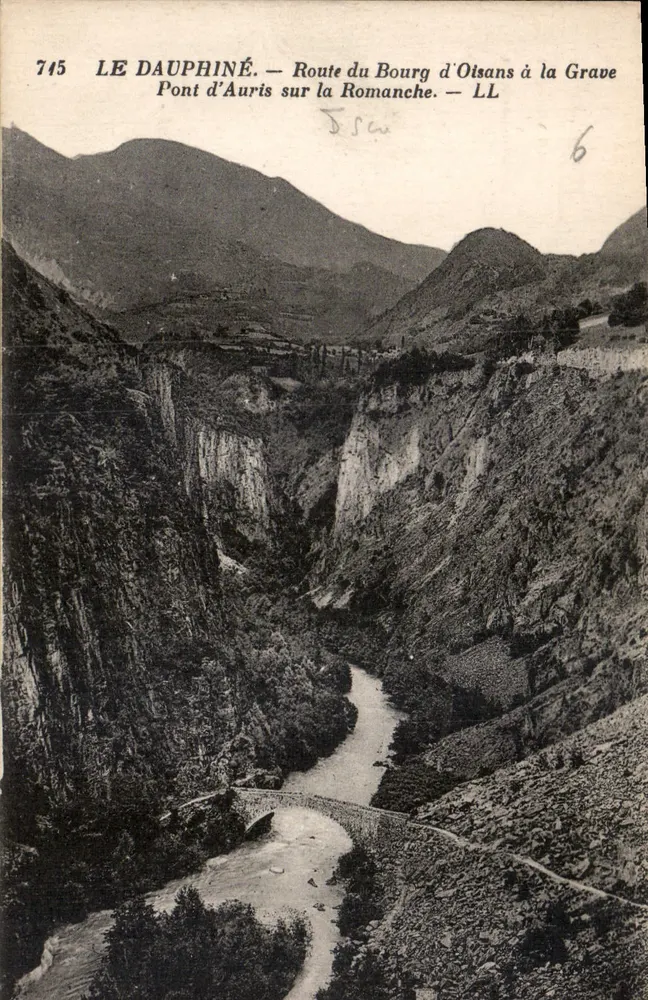 Brücke von Auris über die Romanche — Route von Bourg d'Oisans nach la Grave — LL - Vorderseite