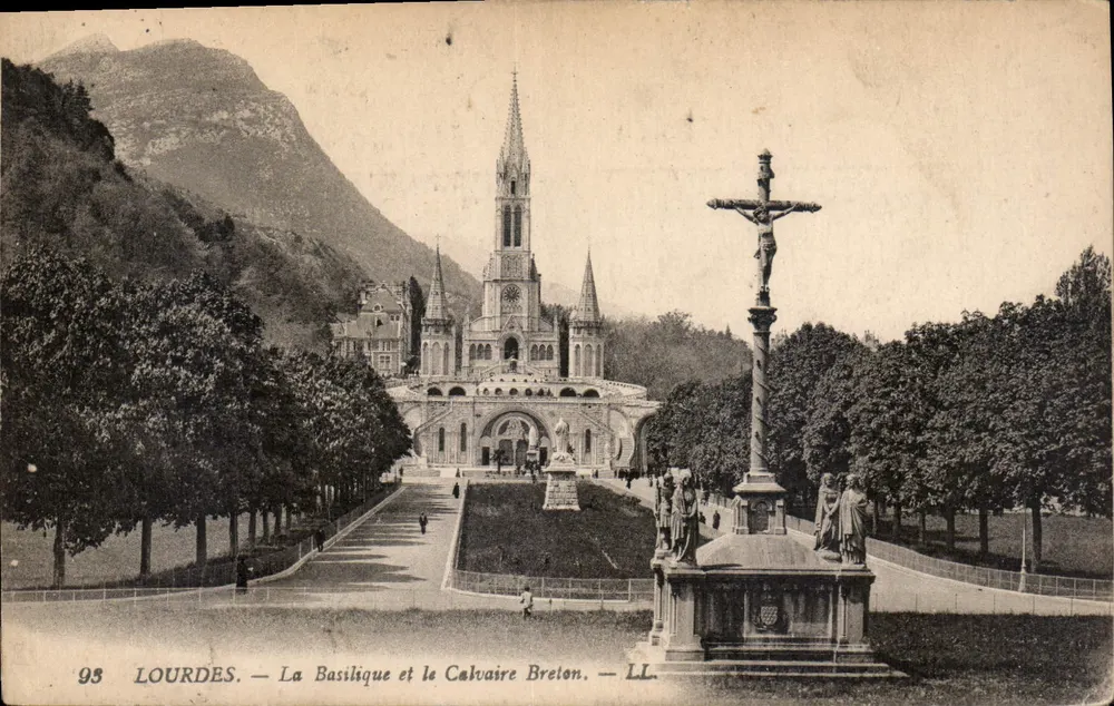 Lourdes — Die Basilika und der Bretonische Calvary — LL - Vorderseite