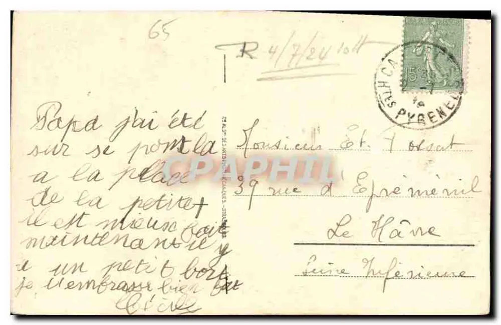 Cauterets - Cachoeiras de Lutour — n° 55 - Verso