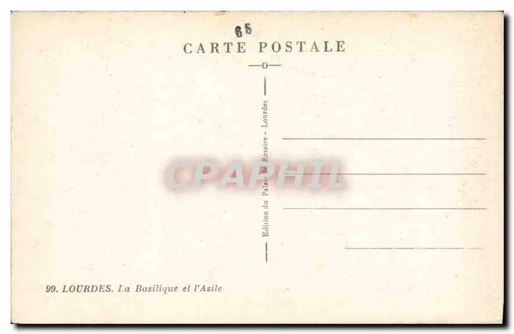 Palast des Rosenkranzes — Lourdes — Edition des Palastes und des Asyls - Rückseite