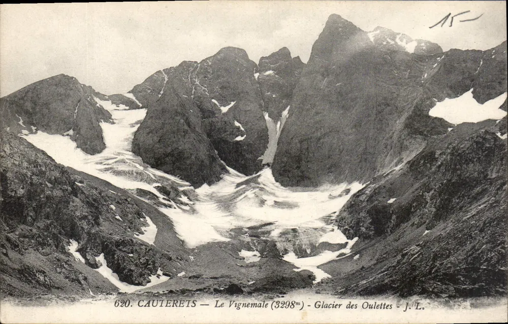 Cauterets — O Vignemale (3298m) - Glaciar das Oulettes — J. L. - Frente