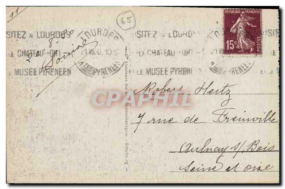 Cauterets - Cachoeira do Pont d'Espagne — editor não identificado, n° de série 66 - Verso