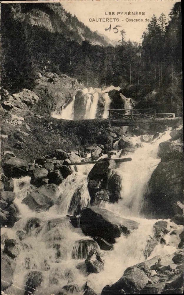 As Pirineus - Cauterets - Cachoeira de Lutour — editor desconhecido, n° de série 15 - Frente