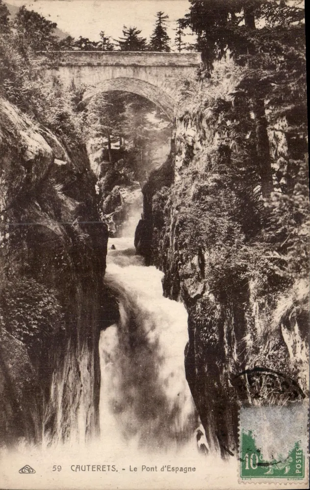 Cauterets - O Ponte da Espanha — editor desconhecido, n° 59 - Frente