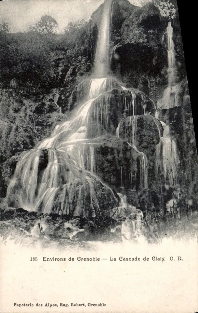 Arredores de Grenoble — A Cachoeira de Claix — Papeterie des Alpes, Eug. Robert, Grenoble - Frente